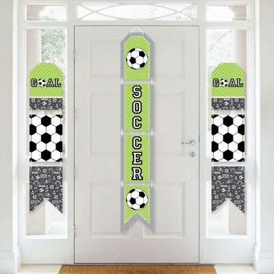 Big Dot of Happiness Goaaal - Soccer - Hanging Vertical Paper Door Banners - Baby Shower or Birthday Party Wall Decoration Kit - Indoor Door Decor