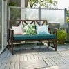 Costway Outdoor Garden Park Bench with Padded Cushion Wood Grain Coated Heavy Duty Frame - 2 of 4