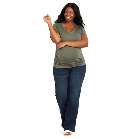 plus size maternity flare jeans