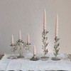 Storied Home Metal Taper Candleholder with Leaves and Berries, Distressed Pewter Finish - 3 of 4