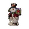 Transpac Dolomite Light Up Snowman with Gift Box and Music - Festive Christmas Decorative Object for Holiday Cheer - 2 of 4