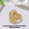 Angelica Baguette Statement Ring for Women Gold Plated Baguette Cz Ginger Lyne Collection - 2 of 4