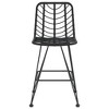 vidaXL Bar Stools 2 pcs Black 17.7 in.x22 in.x40.7 in. PE Rattan and Steel - 3 of 4