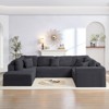 Mjkone 136" U-Shaped Modular Corduroy Sectional Sofa,Modern 7-Seater Deep Seats Sofa with Movable Ottoman - 2 of 4