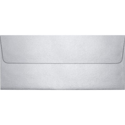 LUX 4 1/8" x 9 1/2" #10 80lbs. Square Flap Envelopes Silver Metallic 50/Pack 5360-06-50