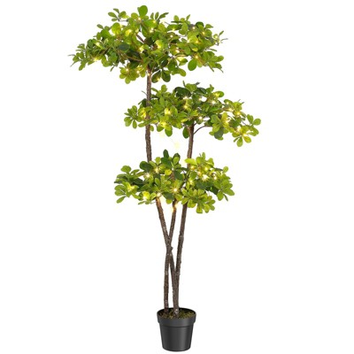 5FT Faux Black Olive Tree, Fake Olive Tree Artificial Tree with Lights