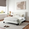 Velvet Upholstered Bed with Wooden Slats, No Box Spring Needed, Easy Assembly - 3 of 4