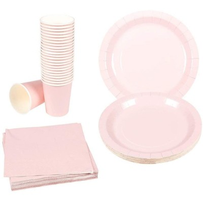 Juvale 24 Set Party Supplies Disposable Dinnerware With Paper Plates ...