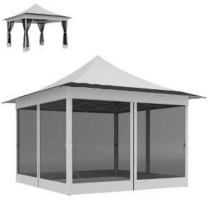 Aghana Digitals Brown 12x12ft Pop Up Canopy Tent with Mesh Screens, UPF50+ Sun Protection & - 1 of 4