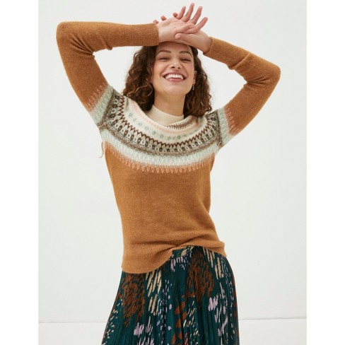 Fatface Womens Bea Yoke Fairisle Sweater Target