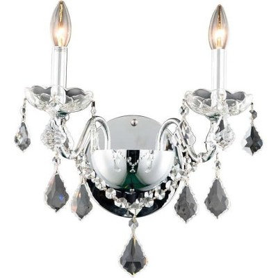 Elegant Lighting St. Francis 2 light Chrome Wall Sconce Clear Royal Cut Crystal