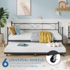 GustoWave Metal Day Bed Twin Trundle Bed Frame, with Premium Steel Slat Support - 2 of 4