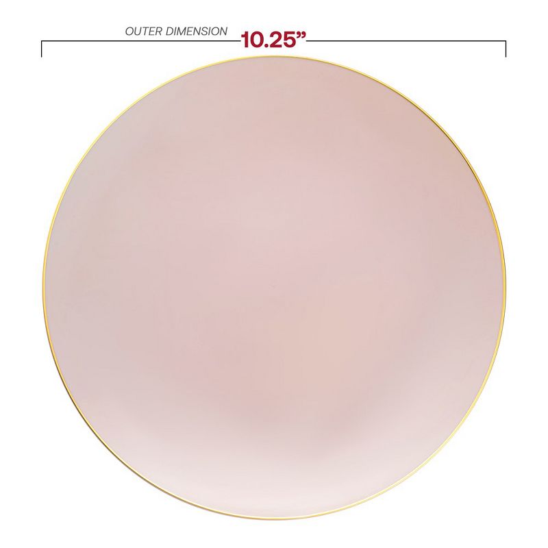 Smarty Had A Party 10.25" Pink with Gold Organic Round Disposable Plastic Dinner Plates (120 Plates), 2 of 7