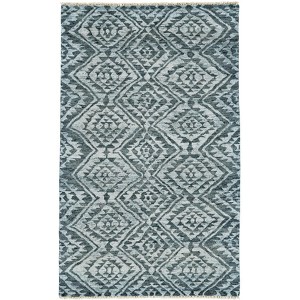 2' X 3'  and Blue Wool Southwestern Hand Knotted Area Rug - 1 of 4