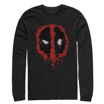 Men's Marvel Deadpool Splatter Icon Long Sleeve Shirt