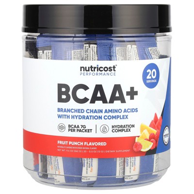 Nutricost Performance, BCAA+, Fruit Punch, 20 Packets, 0.5 oz (13 g) Each