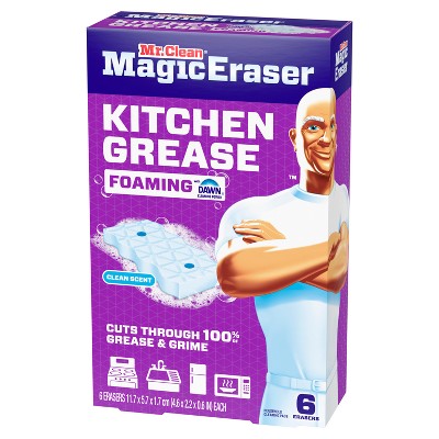 Mr. Clean Fresh Magic Eraser Kitchen Grease Foaming Multi-Purpose Cleaner - 6ct