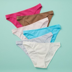 Yellowberry Pima Cotton Super Soft Bikini Best Underwear 6PK for Girls - 1 of 4