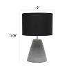 Creekwood Home Organic Modern Tapered Concrete Table Lamp Black Shade - 3 of 4