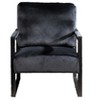 Grungis Leather/Microfiber/Velvet Accent Chair - Reinforced Metal Frame, Thick Padded Cushion, Square Armrests,Arm Chair for Bedroom,Reading Room - 3 of 4