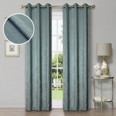 Modern Geometric Waves Room Darkening Semi-Blackout Curtains, Set of 2 by Blue Nile Mills