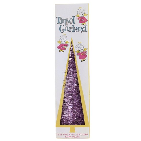 Christmas Tinsel Garland Multicolored - One Garland 116.0 Inches - 30 Led  Lights Iridescent - Bat0307m - Plastic - Silver