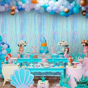 KatchOn, XtraLarge Blue Iridescent Streamers - 3.2x8 Feet, Blue Fringe | Mermaid Birthday Decorations, Under The Sea Party Decorations - 1 of 4