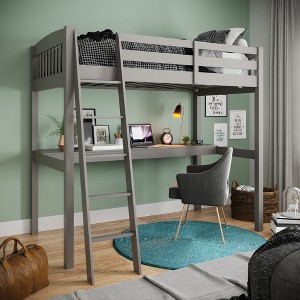 Twin Size Loft Bed with Desk and Stairs for Kids and Toddlers - 1 of 4