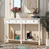 Espresso Console Table with 2 Storage Drawers and Bottom Shelf, Narrow Entryway Table for Hallway or Living Room-The Pop Home - 2 of 4