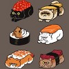 Women's Design By Humans Sushi Persian Cat By huebucket Racerback Tank Top - 2 of 3