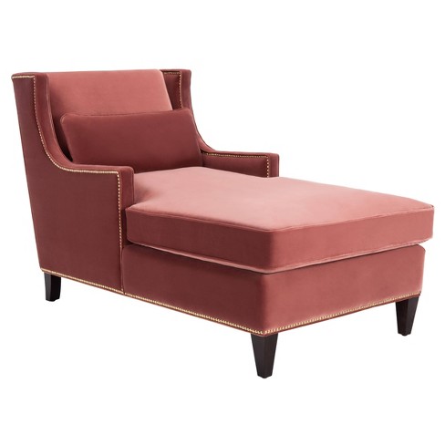 Vitali Studded Chaise Dark Rose Pink, Vitali 3 Seater Leather Sofa With Chaise