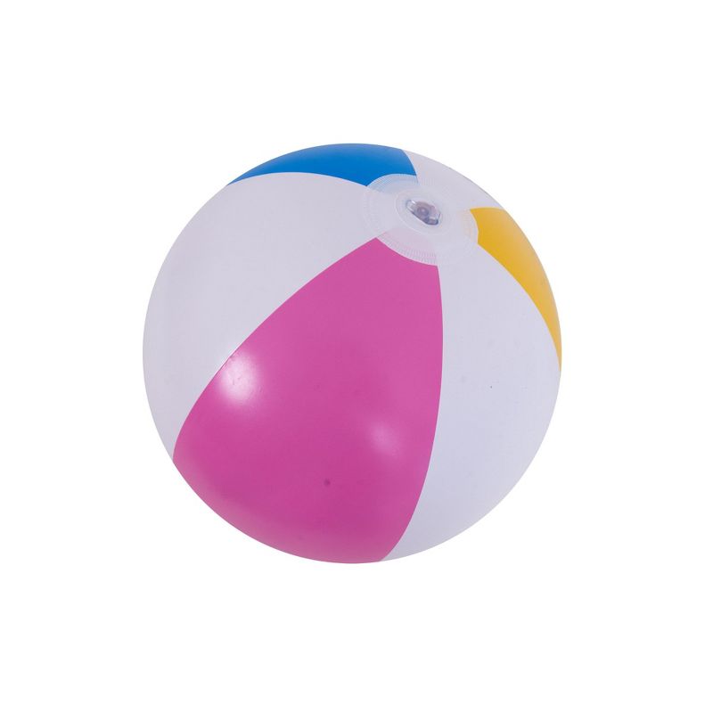Pool Central 16" Inflatable 6-Panel Beach Ball Swimming Pool Toy - White/Pink, 3 of 10