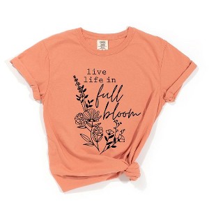 Simply Sage Market Women's Live Life In Full Bloom Short Sleeve Relaxed Fit Cropped Tee - 1 of 4