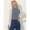 INSPIRE CHIC Women's Denim Sleeveless V Neck Button Down Casual Waistcoat Vest - 4 of 4