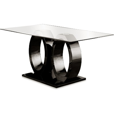 Spearelton Double Oval Pedestal Dining Table Black - HOMES: Inside + Out