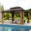 Tangkula 14 x 12 FT Hardtop Gazebo w/ Netting Heavy-Duty Double-Roof Galvanized Metal Top - 2 of 4