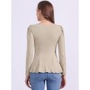 INSPIRE CHIC Women's Long Sleeve Scoop Neck Casual Peplum Shirt - 4 of 4