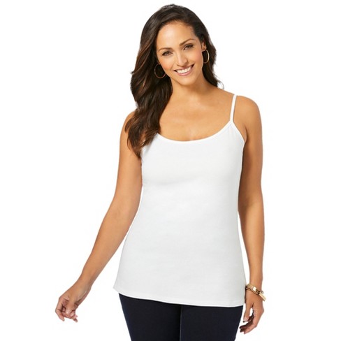 Jessica London Women's Plus Size Cami Top With Adjustable Straps - 26/28,  White
