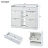 Tipping Bucket Shoe Cabinet With 4 Flip Drawers,2-Tier Shoe Storage Organizer With Drawers,Freestanding Shoe Cabinet For Entryway-Cuddlewood - 4 of 4