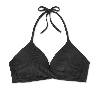 Womens Lightly Lined Twist-Front Bikini Top - Shade & Shore, Black & White  38DDD 