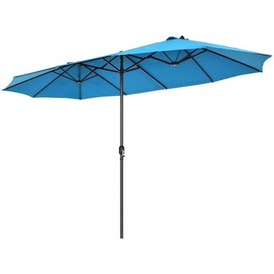 Tangkula 15FT Double-Sided Twin Patio Umbrella Extra-Large Market Umbrella for Outdoor