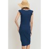 Hello Miz Women's Casual Ribbed Scoop Neck Cap Sleeve Maternity Dress - 3 of 4
