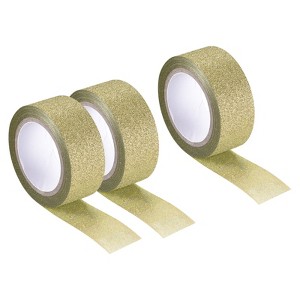 Unique Bargains Adhesive Decorative DIY Gift Wrapping Craft Glitter Tape 3 Pcs - 1 of 4
