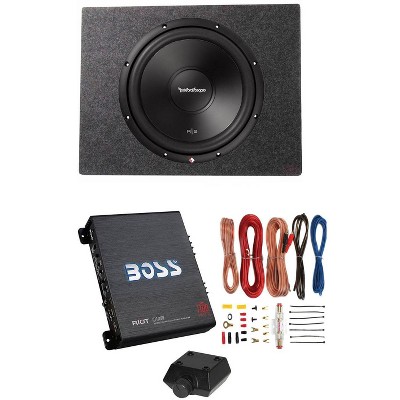 Rockford Fosgate 12" 500W Subwoofer w/ Enclsoure and Boss Amplifier