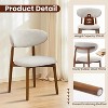Wooden Dining Chairs Set of 2, Mid Century Modern Fabric Upholstered Dining Room Chair for Kitchen Dining Room， - 4 of 4