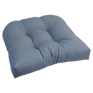 Blazing Needles, 19-inch U-Shaped Spun Polyester Outdoor Tufted Dining Chair Cushion - 1 of 2
