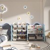 KWPZQEB Toy Storage Organizer, Kids Bookshelf with 12 Storage Cubbies Bins & Shelf, 3-Tier Toy Organizers for Playroom, Bedroom, Kids Room, Pink/Blue - 2 of 4