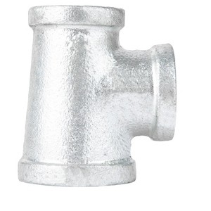 Pipe Decor 1 in. x 3/4 in. x 3/4 in. Galvanized Reducing Tee - 1 of 4
