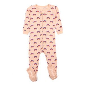 Leveret Kids Cotton Footed Pajamas - Animal Prints - 1 of 3