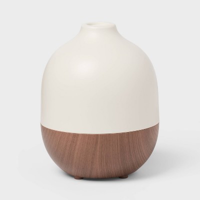 White Top and Woodgrain Base 300ml Large Diffuser - Threshold™: Ultrasonic Aroma, 8hr Run Time, Auto Shut-Off